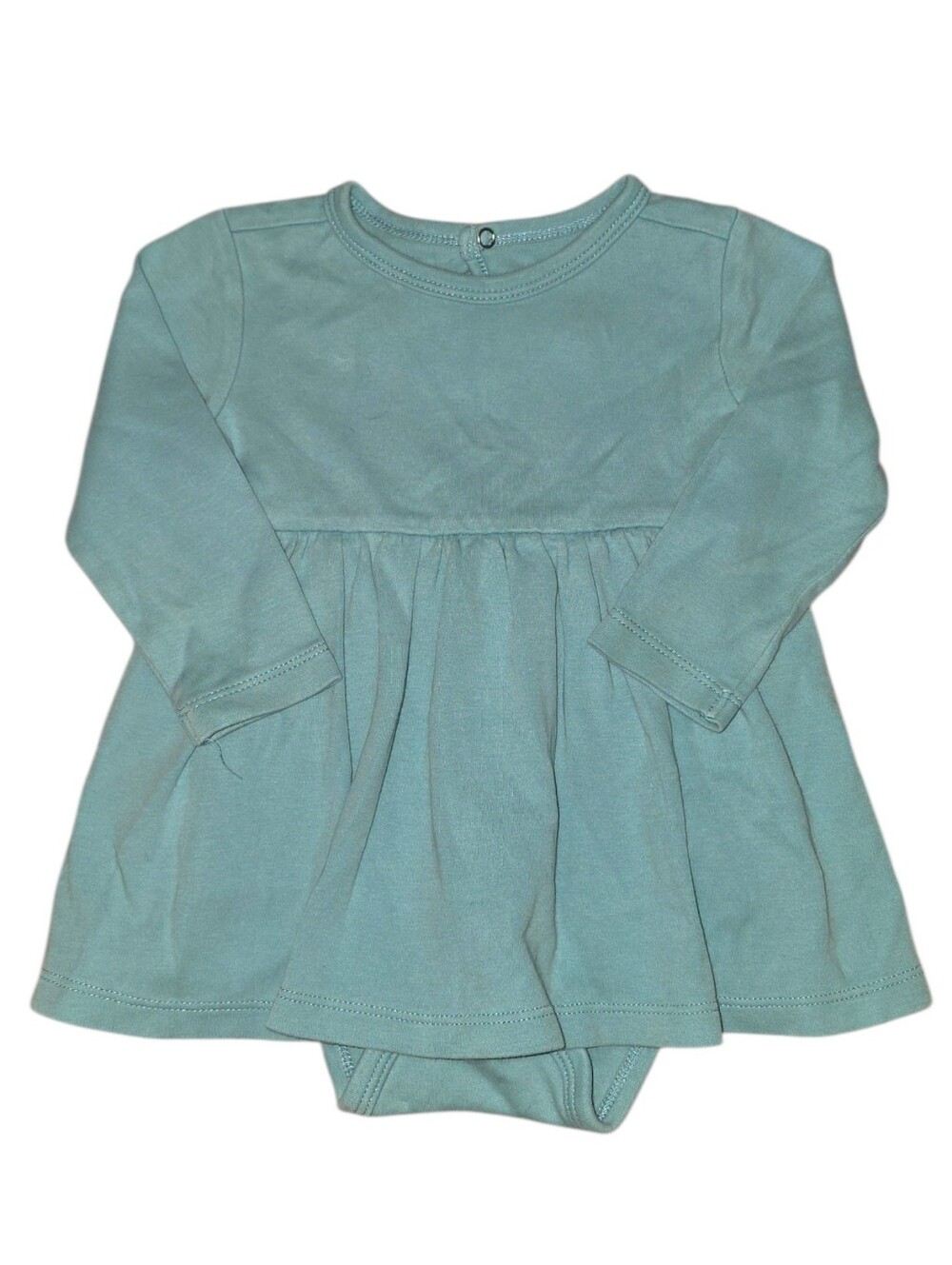 Primary Teal Infant Long-Sleeve Onesie With Skirt 6-12 Months